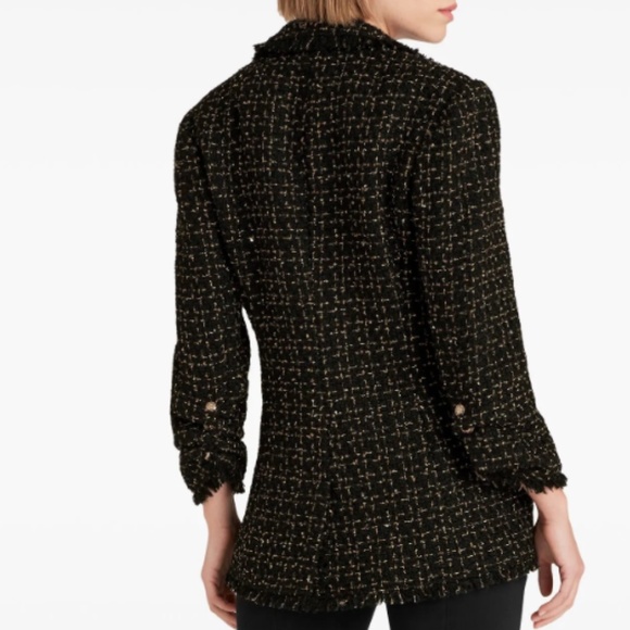 Cinq a Sept Khloe Tweed Blazer Multi Colored Heart Buttons Size 6 - Picture 2 of 15